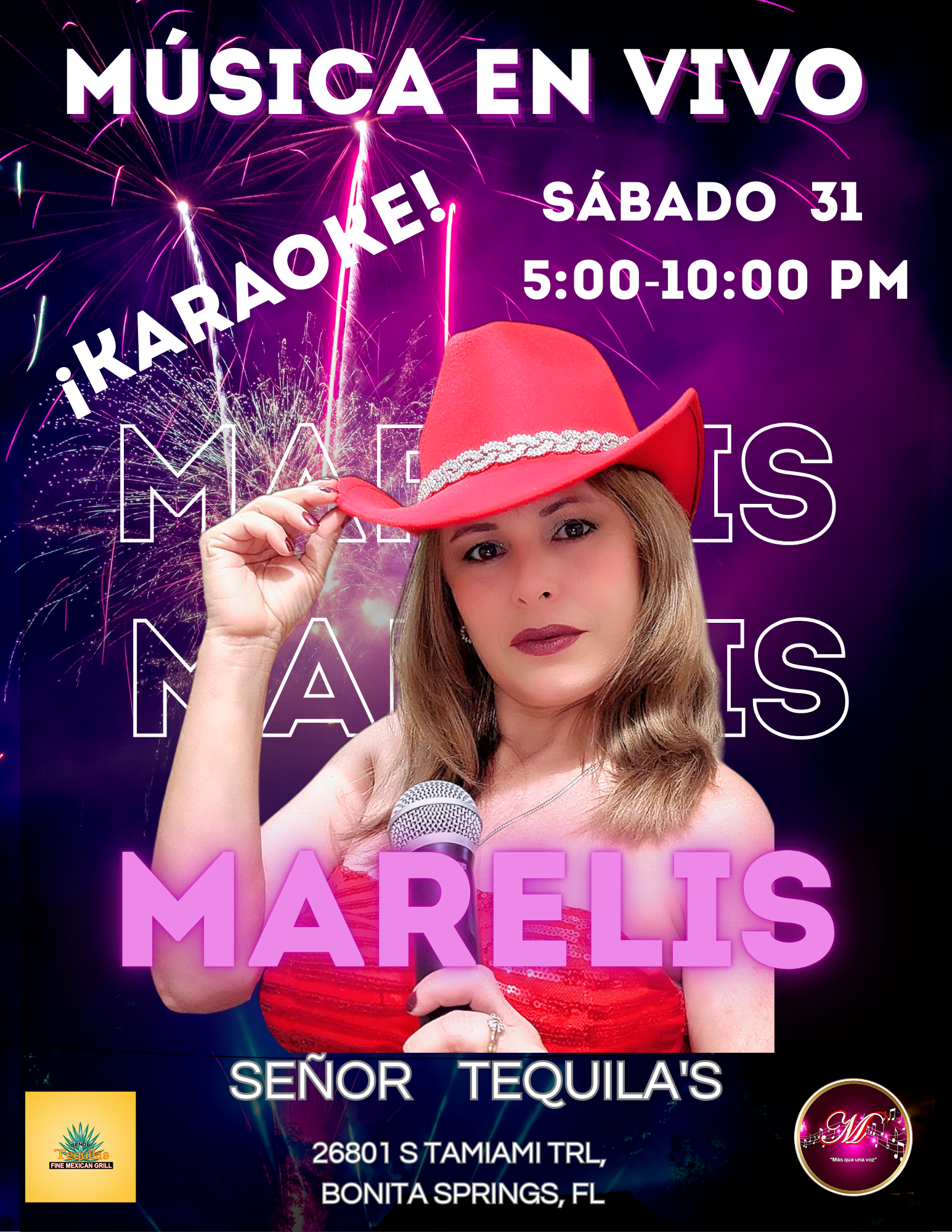 Flayer promocional de mi próxima presentación en vivo